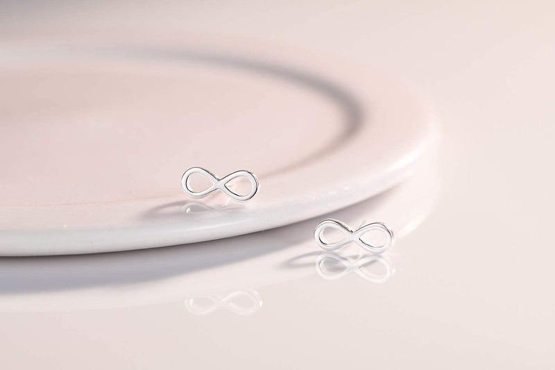 Izpack Minimalist Infinity Tiny 925 Sterling Silver Cartilage Tragus Small Stud Earrings for Women Sensitive Ears Cute Mini Huggie Post - Image 5